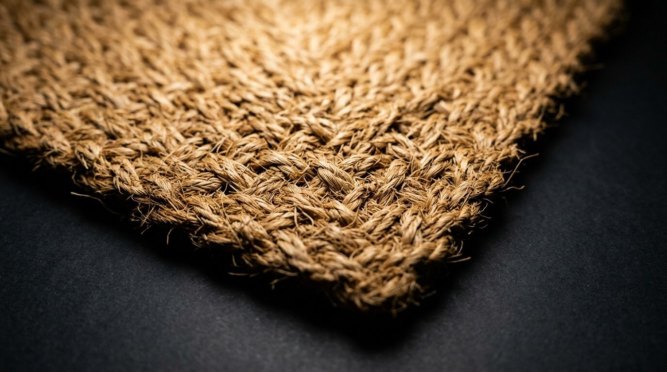 Woven coir fibre mat.