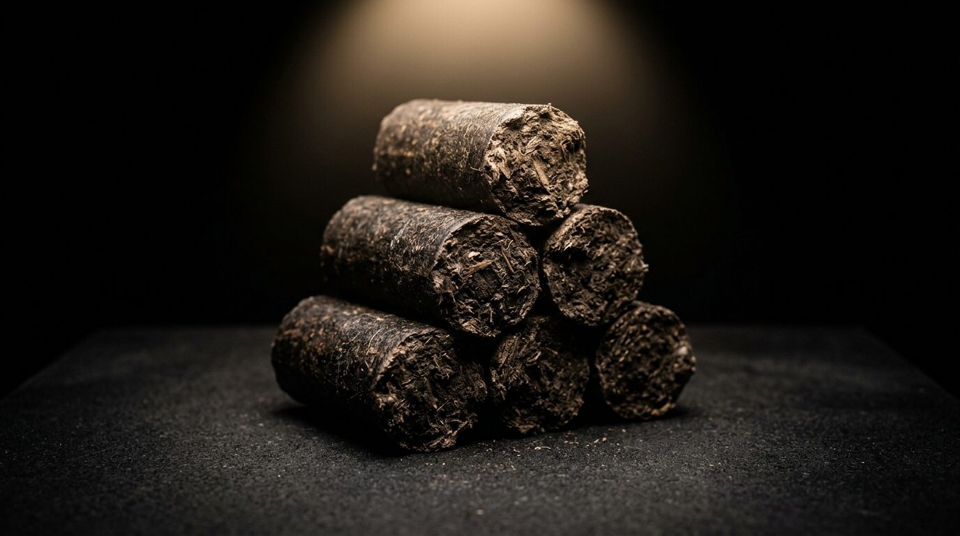 Biomass briquettes.