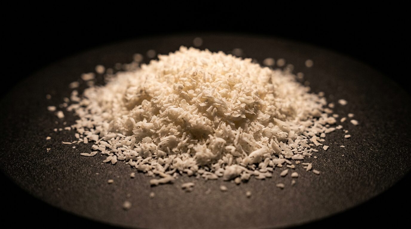 Desiccated coconut shavings.