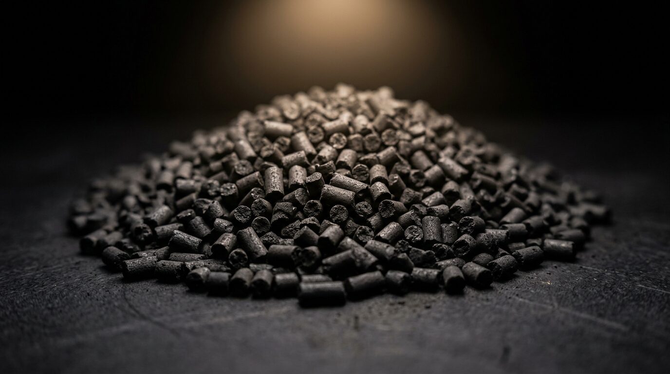 Activated carbon pellets.